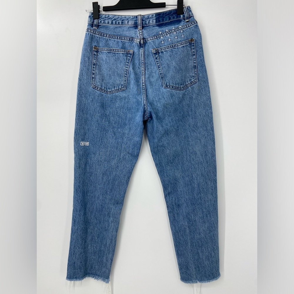 Ksubi Chlo Waisted Raw Hem Jean in Bae Blue size 28"